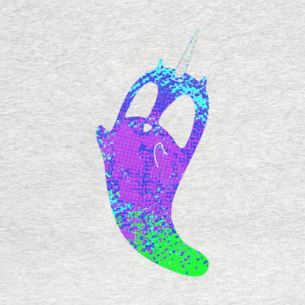 unicorn cat ghost neon splat by Surplusweird